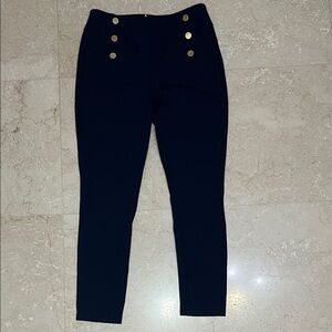 Tommy Hilfiger Women’s Navy Legging Pants with Gold Button Accents